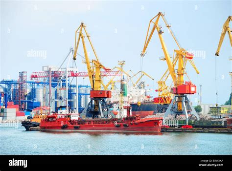 Port Warehouse With Containers And Industrial Cargoes Stock Photo Alamy