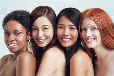 Multi Ethnic Nude Women Posing Together Royalty Free Stock Photo Dissolve