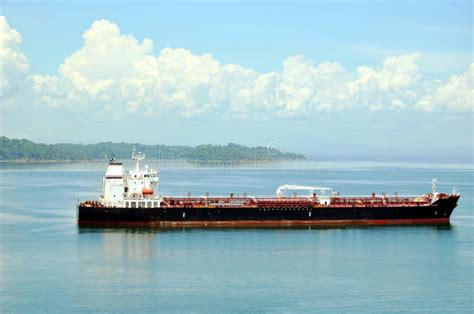 Tanker Ship Transiting Through Panama Canal Stock Photo Image Of