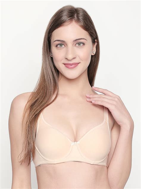 Buy Lady Love Nude Coloured Solid Underwired Non Padded T Shirt Bra