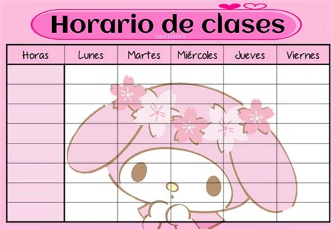 Horario De Clases My Melody Hello Kitty Crafts Hello Kitty