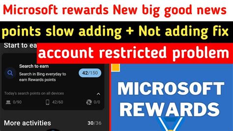 Microsoft Rewards New Big Good News Points Slow Adding Not Fixing