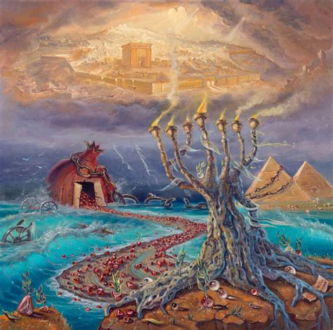 Jewish Surrealism Painting: Exodus by Alex Levin