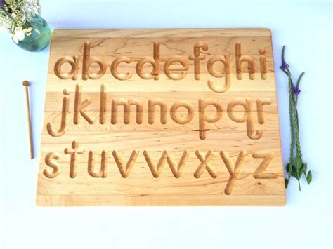 Printed Alphabet Wood Tracing Board From Jennifer Etsy Montessori