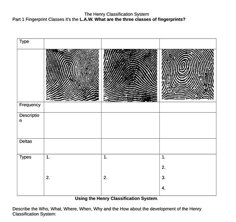 [solved] The Henry Classification System Part 1 Fingerprint Classes It S Course Hero