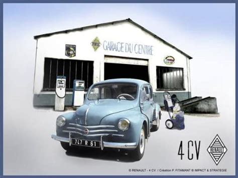 Plaque Renault 4cv Garage Atelier Les Plaques Publicitaires Le