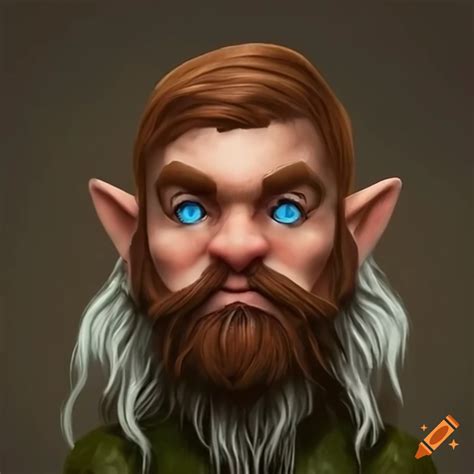 Male Forest Gnome Character With Blue Eyes And Brown Hair On Craiyon