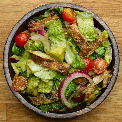 Salat Mit H Hnchen Avocado Und Honig Limetten Dressing