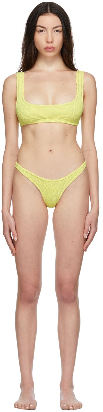 Reina Olga Yellow Scrunch Ginny Bikini SSENSE Canada