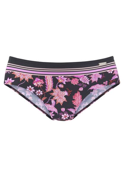 LASCANA Bikini Hose Bohemian Schwarz Pink 34