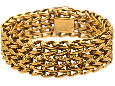 Ct Gold Woven Design Bracelet By Cartier Paris U The Antique