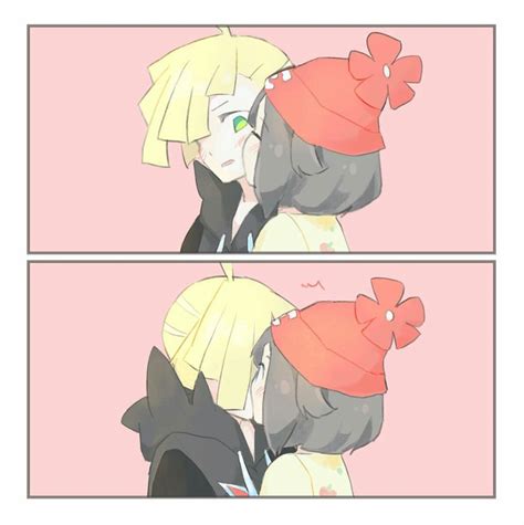 Pok Mon Sun And Moon Characters Gladion And Moon In Love