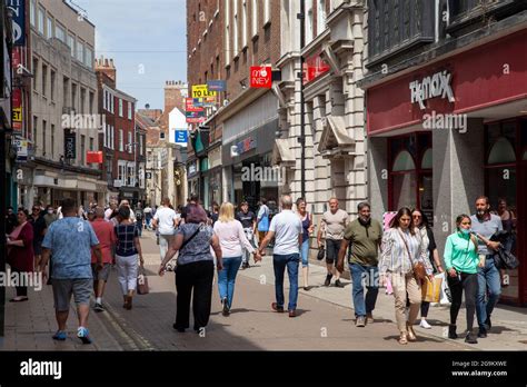 People Visiting Shops On Coney Street In York Uk Stock Photo Alamy