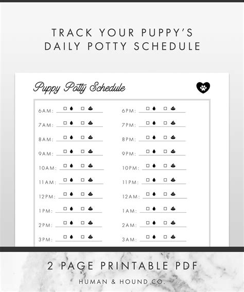 2021 Daily Puppy Potty Schedule, Daily Puppy Planner, Dog Mom Planner ...