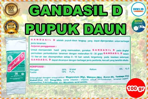 Pupuk Gandasil D Gr Daun Npk Majemuk Vegetatif Nutrisi Pertumbuhan