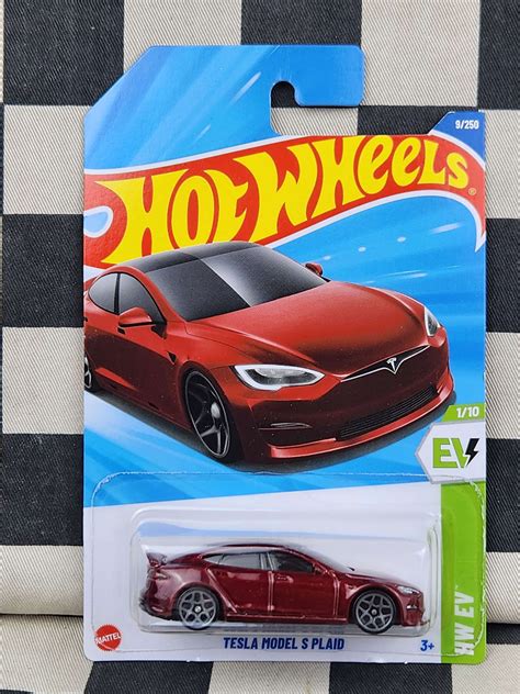 Hot Wheels Ev Tesla Model S Plaid Red Kustomkollector