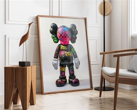 Kaws Poster, Set of 3 Graffiti Kaws Prints, Hypebeast Graffiti Kaws Wall Art Printable Poster ...