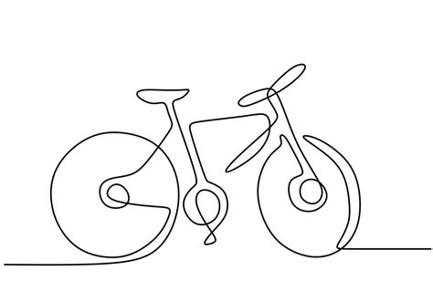 Continuous Single Drawn One Line Bicycle Hand Drawing Business Concept