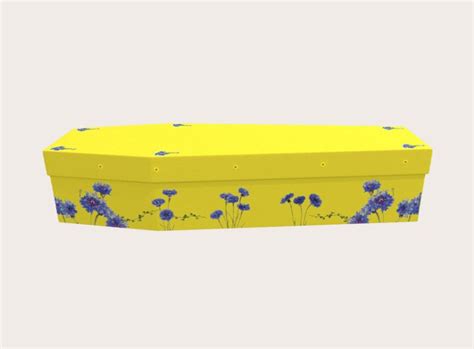 Cardboard Coffin Cornflowers On Yellow Greenfield Coffins