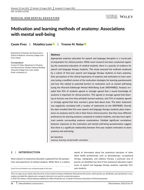 motivation  learning methods  anatomy associations