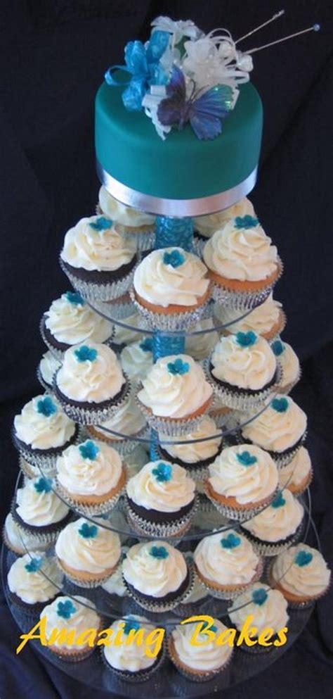 Butterfly Birthday Cupcake Tower Decorated Cake By Cakesdecor