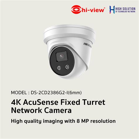 Ds 2cd2386g2 I Hikvision 8 Mp 4k Acusense Fixed Turret Network Camera