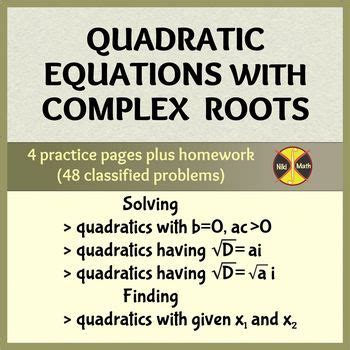 Lesson Finding Complex Solutions Of Quadratic Equations Practice