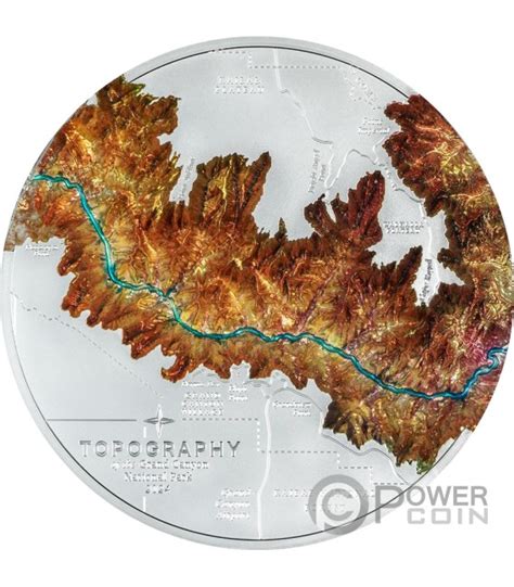 GRAND CANYON Topography 1 Kg Kilo Silber Münze 100 Cook Islands 2024