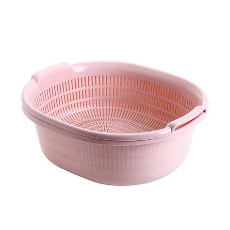 Plastic Double Dishwashing Basket Draining Basket Kitchen Basket