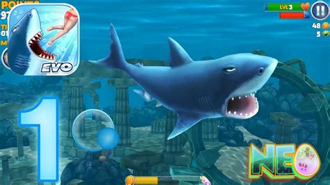 Hungry Shark Evolution Gameplay Walkthrough Part 1 Gotta Eat Em All Ios Android Youtube