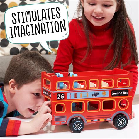 Jaques of London Toy Bus | Wooden Toy Bus with Passengers | Toddler ...