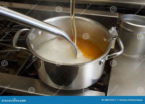 Preparation Sauce Making Cooking Boiling Pan Cook Stove Pot Food