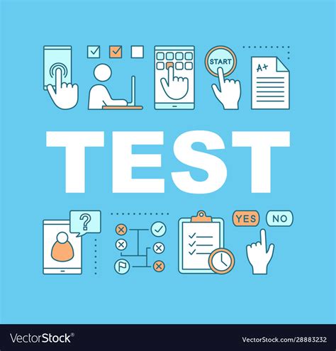 Online Test Word Concepts Banner Royalty Free Vector Image