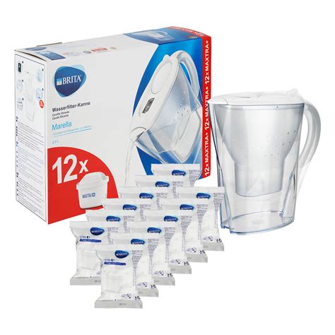 Brita Wasserfilterkanne Marella Inkl 12 Wasserfilterkartuschen Brita