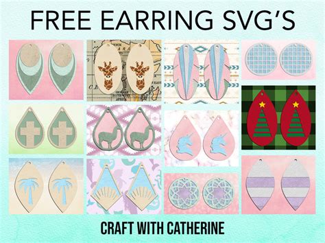 12 Free Earring SVG Cut Files Craft With Catherine