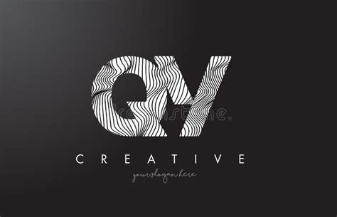 Qy Q Y Letter Logo With Zebra Lines Texture Design Vector Stock Vector