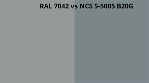 Ral 7042 Vs Ncs S 5005 B20g Ral Colour Chart Uk