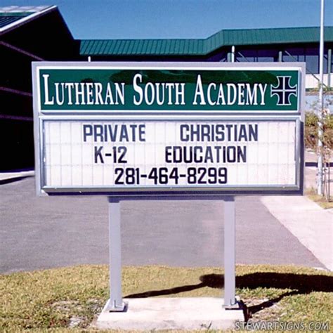 School Sign For Lutheran South Academy Houston Tx