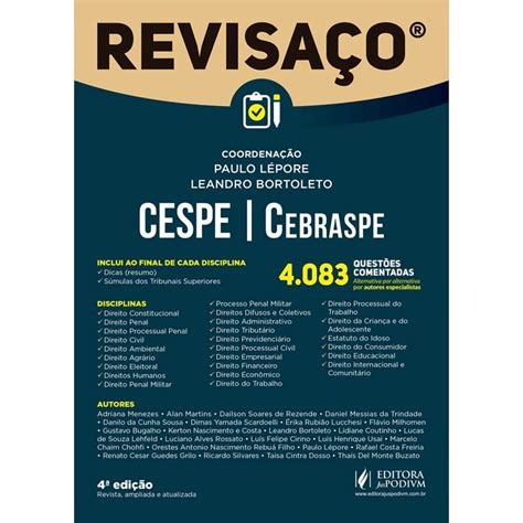 Revisa O Cespe Cebraspe Quest Es Comentadas Submarino