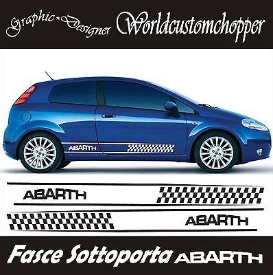 FASCE ADESIVE STICKERS SOTTO PORTA FIAT GRANDE PUNTO ABARTH AUTO TUNING