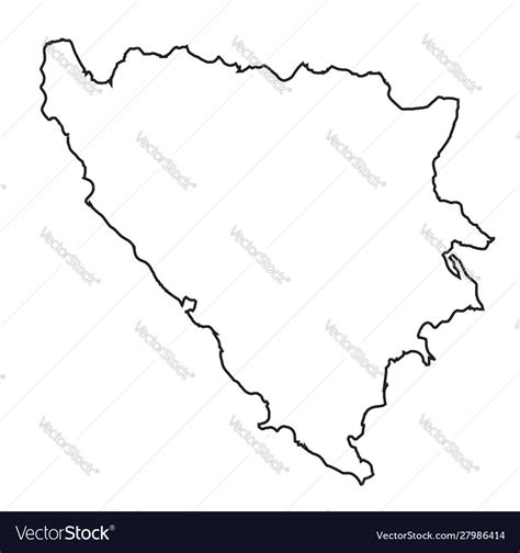 Bosnia And Herzegovina Country Outline Royalty Free Vector