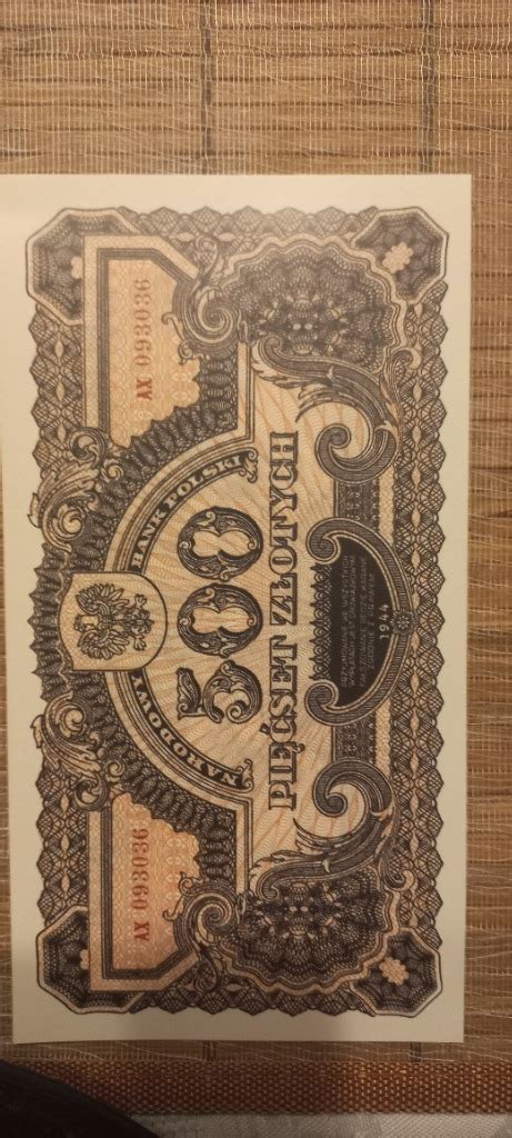 Kopia banknotu 500 złotych 1944 Polska Karpacz Licytacja na Allegro