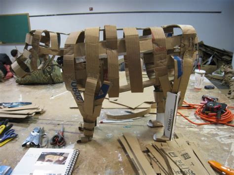 Creating A Cardboard Armature Cardboard Sculpture Sculpture Lessons Cardboard Art