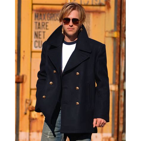 German Army Style Classic Bw Marine Colani Pea Coat Mens Peacoat Navy