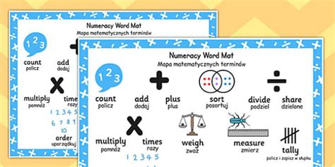 Polish Translation Numeracy Instructions Word Mat Twinkl