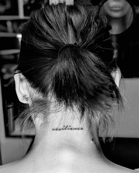 Resilience Word Neck Tattoos Behind The Neck Tattoos Side Piece