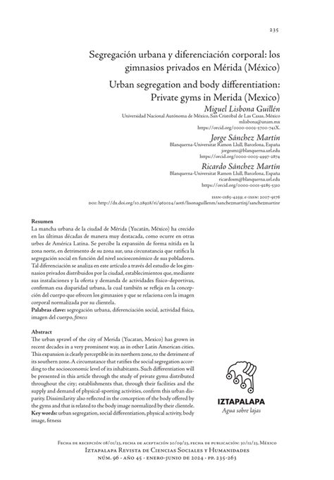 PDF Segregación urbana y diferenciación corporal los gimnasios