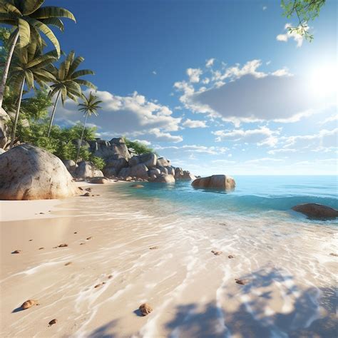 Premium Ai Image 3d Rendered Photo Of Beach