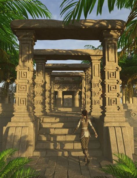 Aztec Architecture 2 | 3d Models for Daz Studio and Poser