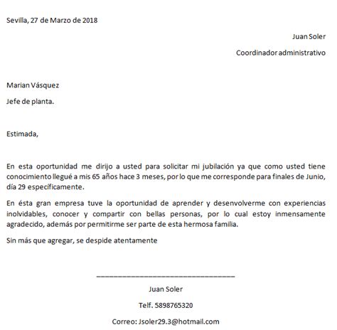 Carta De Despedida Laboral Por Jubilacion Ejemplo Gratis Images